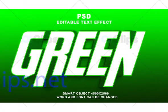 Bold Green Text Effect PSD