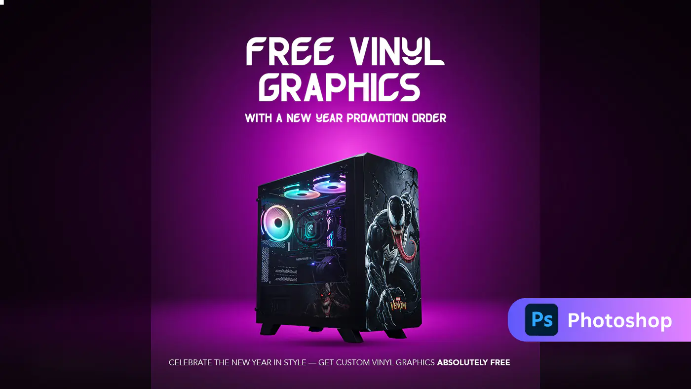 Enhanced PC Case Vinyl Graphics Promo Template