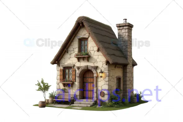 Storybook Stone Cottage - 3D Model