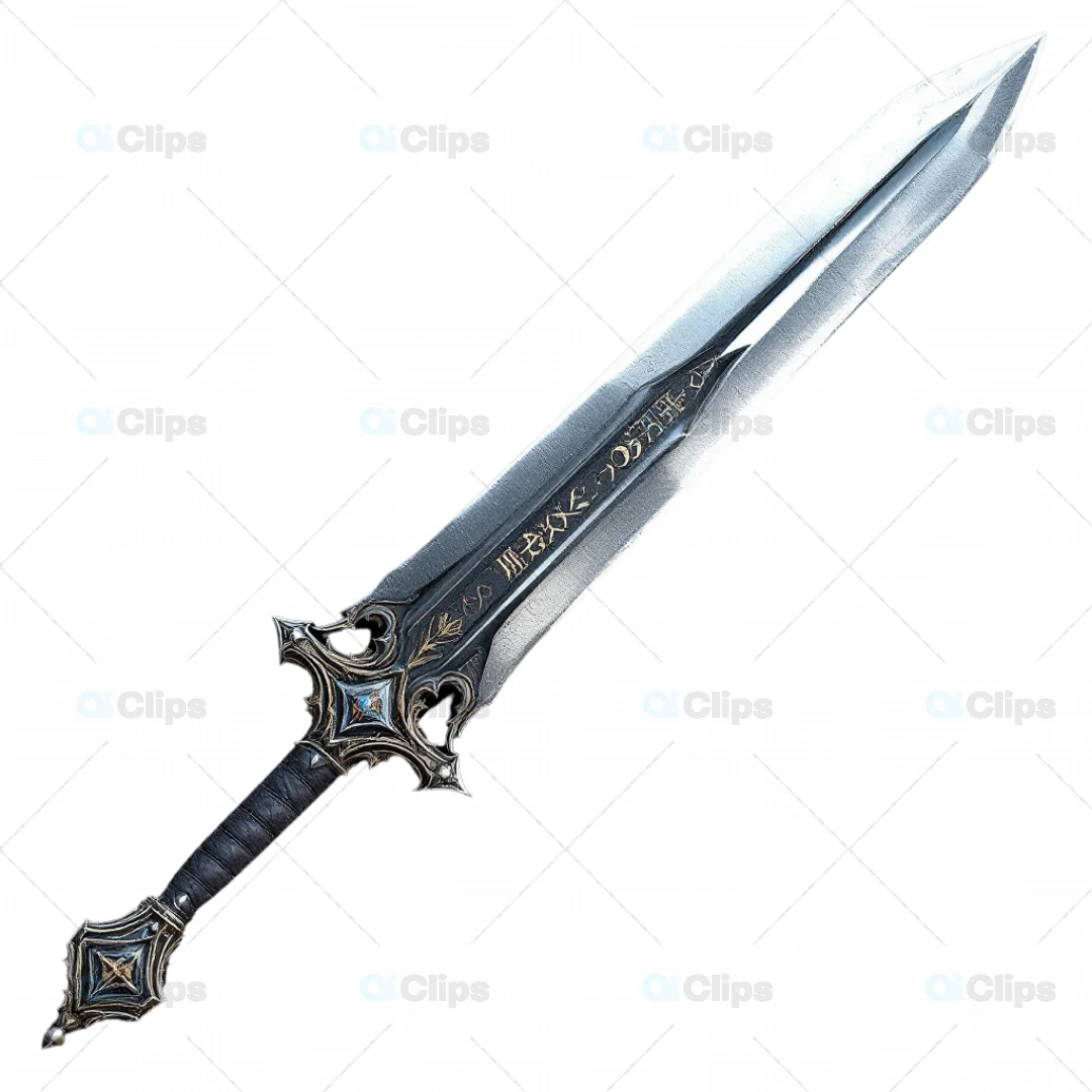 Fantasy Sword with Engraved Runes 3D Model
