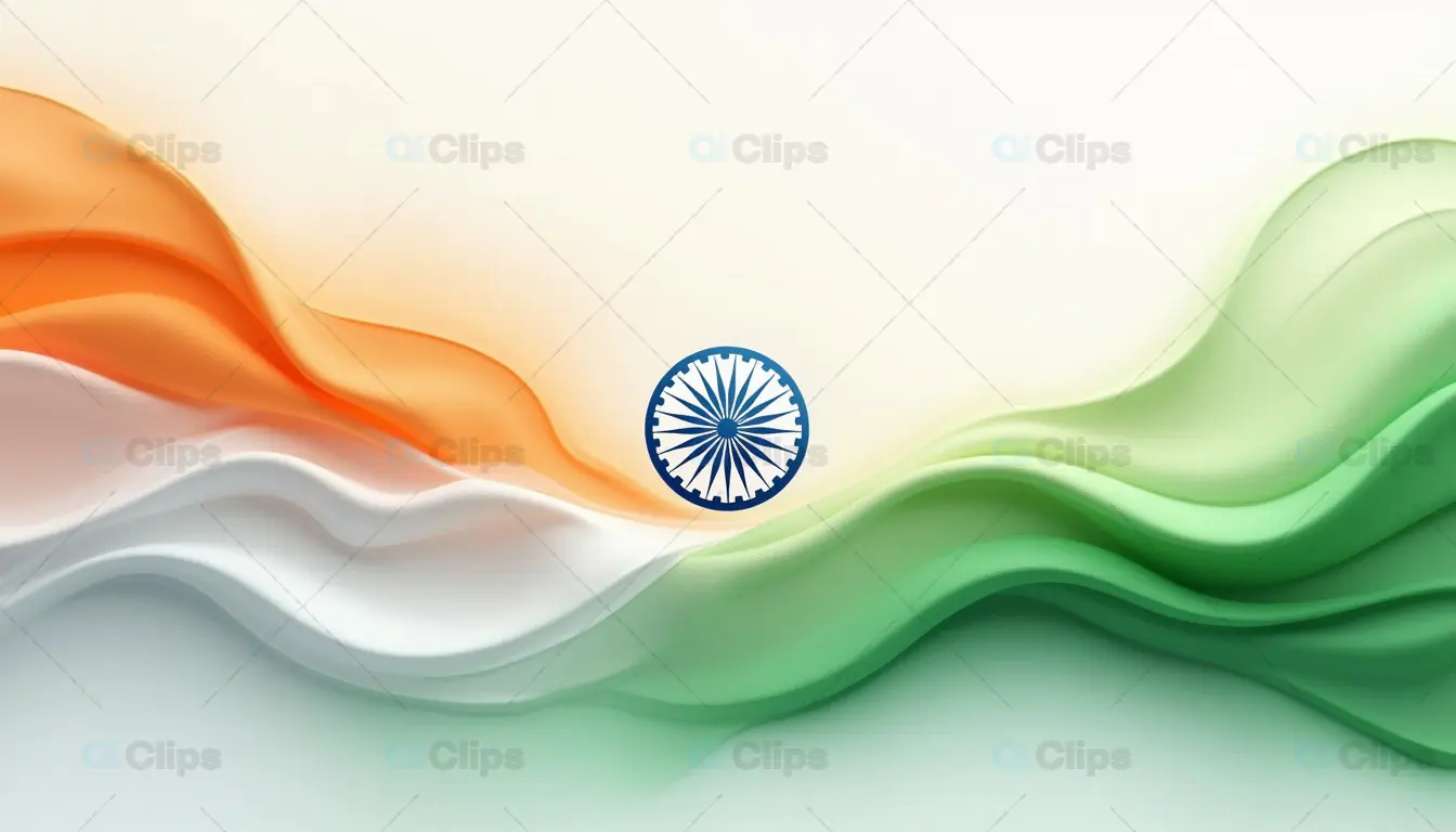 Indian Flag Wavy Abstract Design