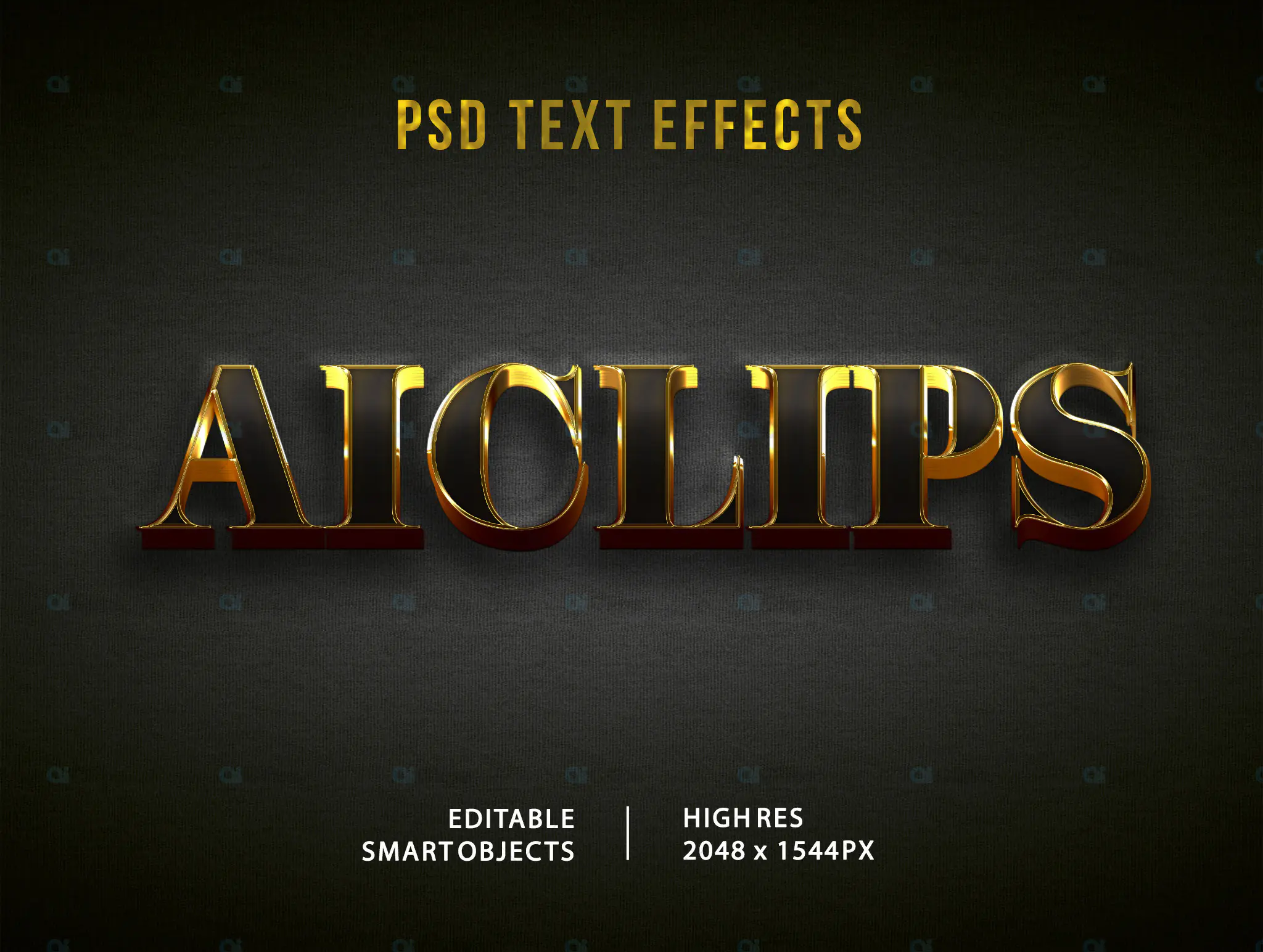 Gold Luxury 3D Text Effect PSD