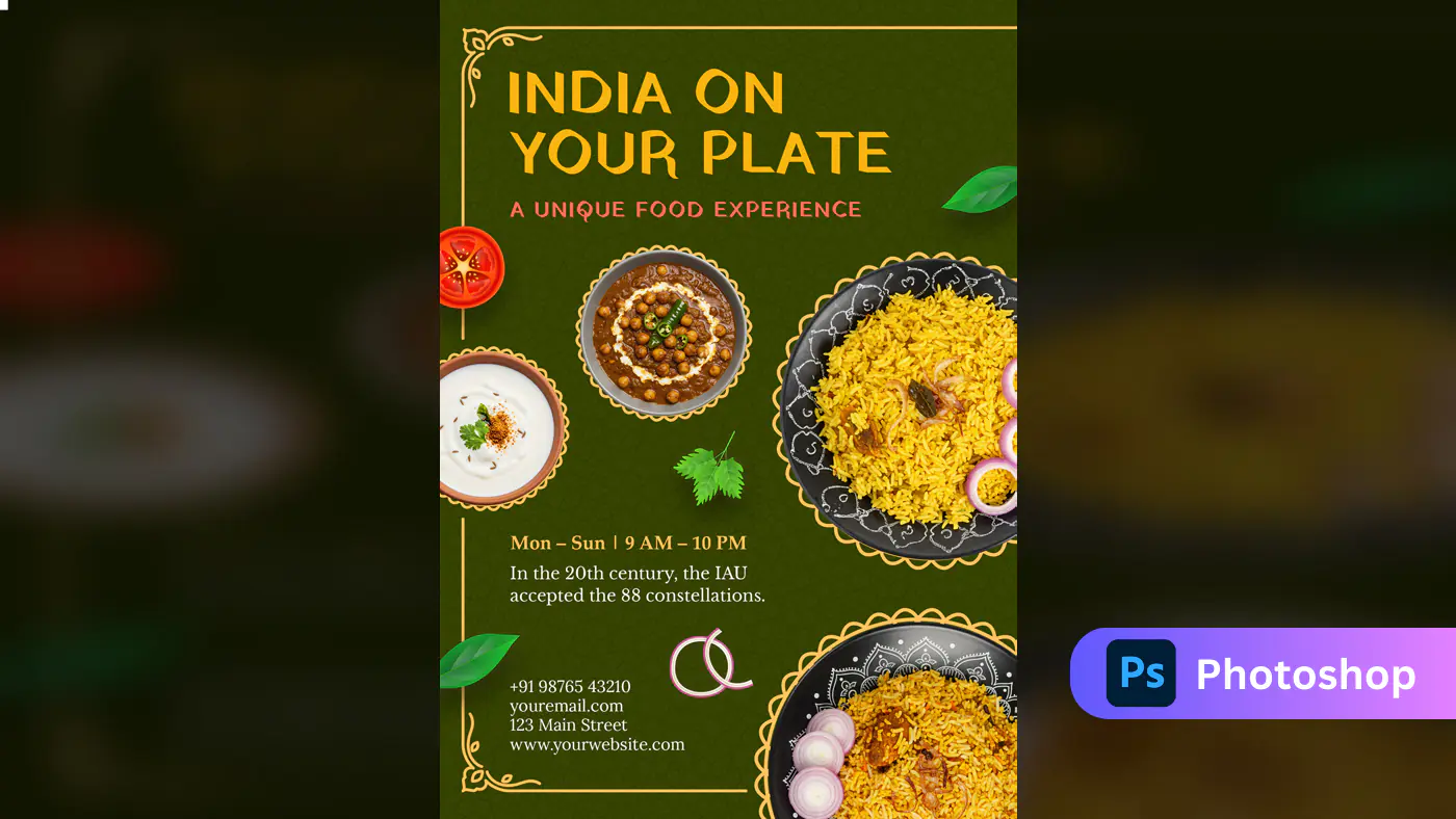 Indian Cuisine Restaurant Flyer Template