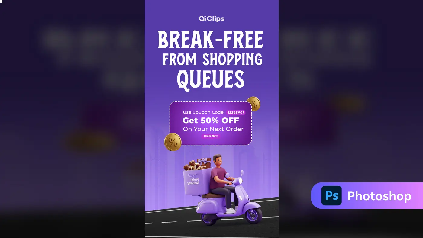 Dynamic Delivery Service Photoshop Template