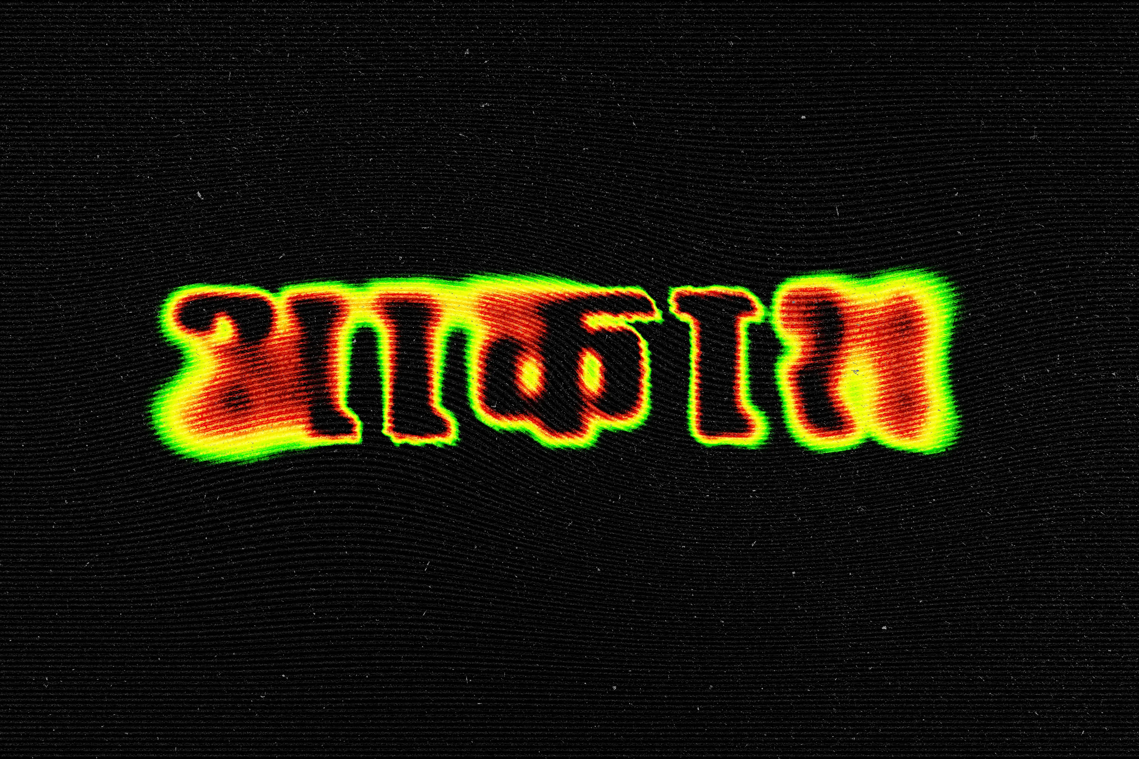 Glitch Text Effect Heatmap Neon Typography