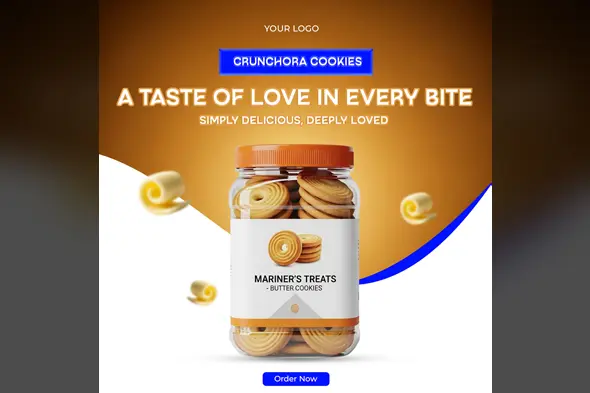 Gourmet Butter Cookies Ad Template