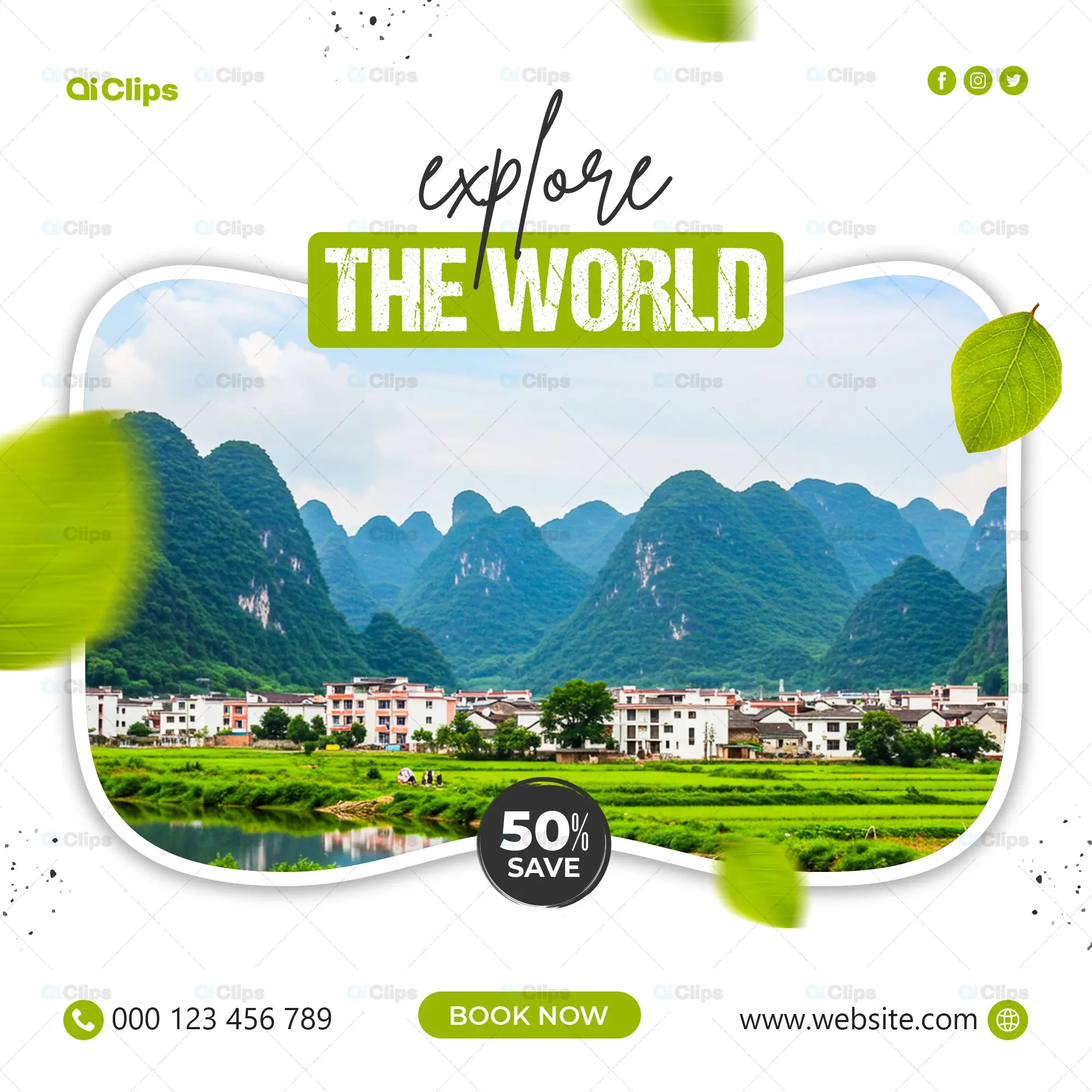 Mountain Village Travel Social Media Template
