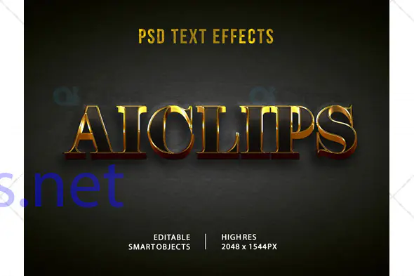 Gold Luxury 3D Text Effect PSD
