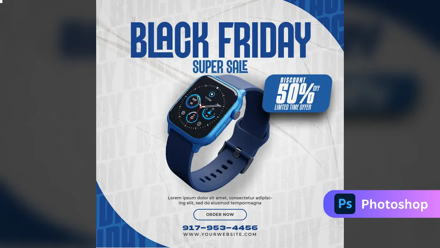 Stylish Black Friday Sale Photoshop Template