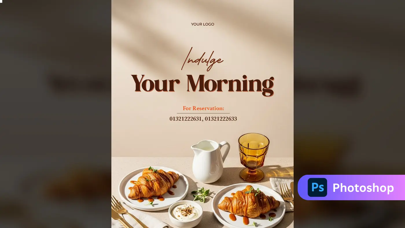 Elegant Cafe Breakfast Ad Template