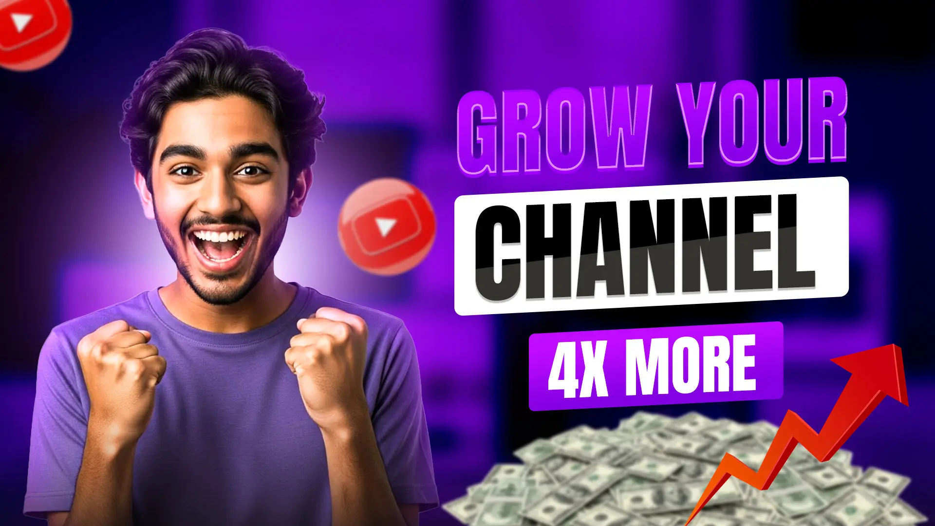 YouTube Channel Growth Thumbnail Template