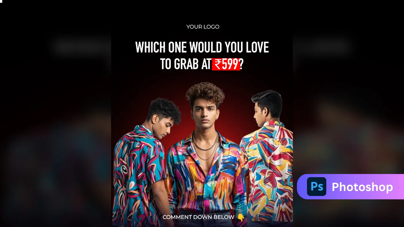 Vibrant Men's Apparel Ad Template