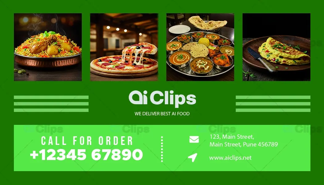 Modern Food Service Business Card Photoshop PSD Template | AIClips