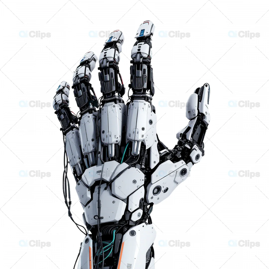 High-Tech 3D Robotic Hand Model in Open Position