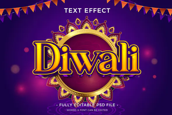 Celebration Diwali Text Effect Design