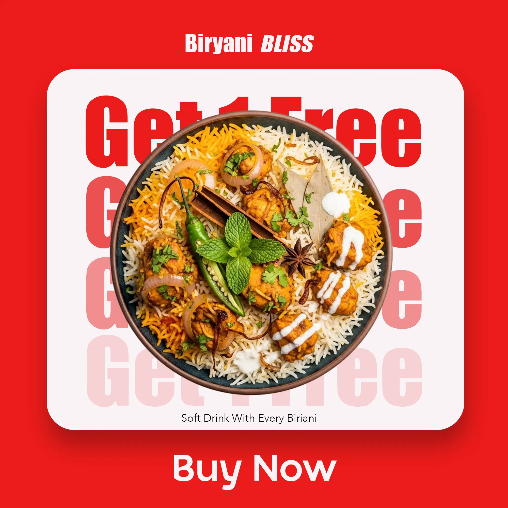 Savory Biryani Ad Template for Socials