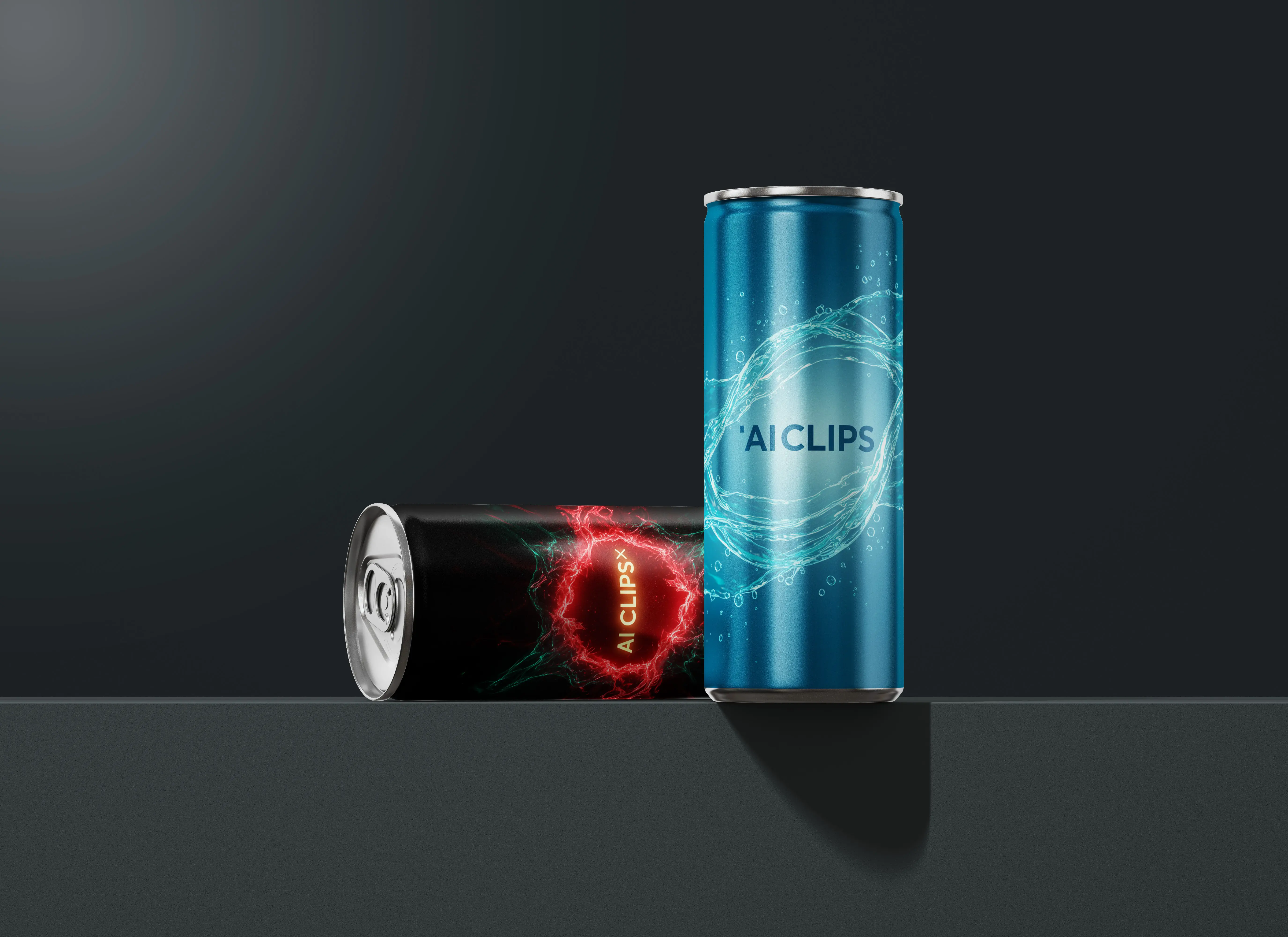 Glowing Particle Energy Drink Can Mockup