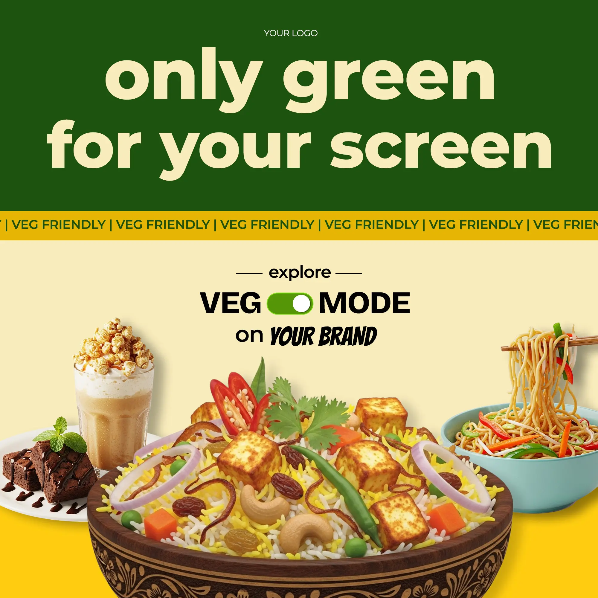 Vegetarian Restaurant Menu Banner Template