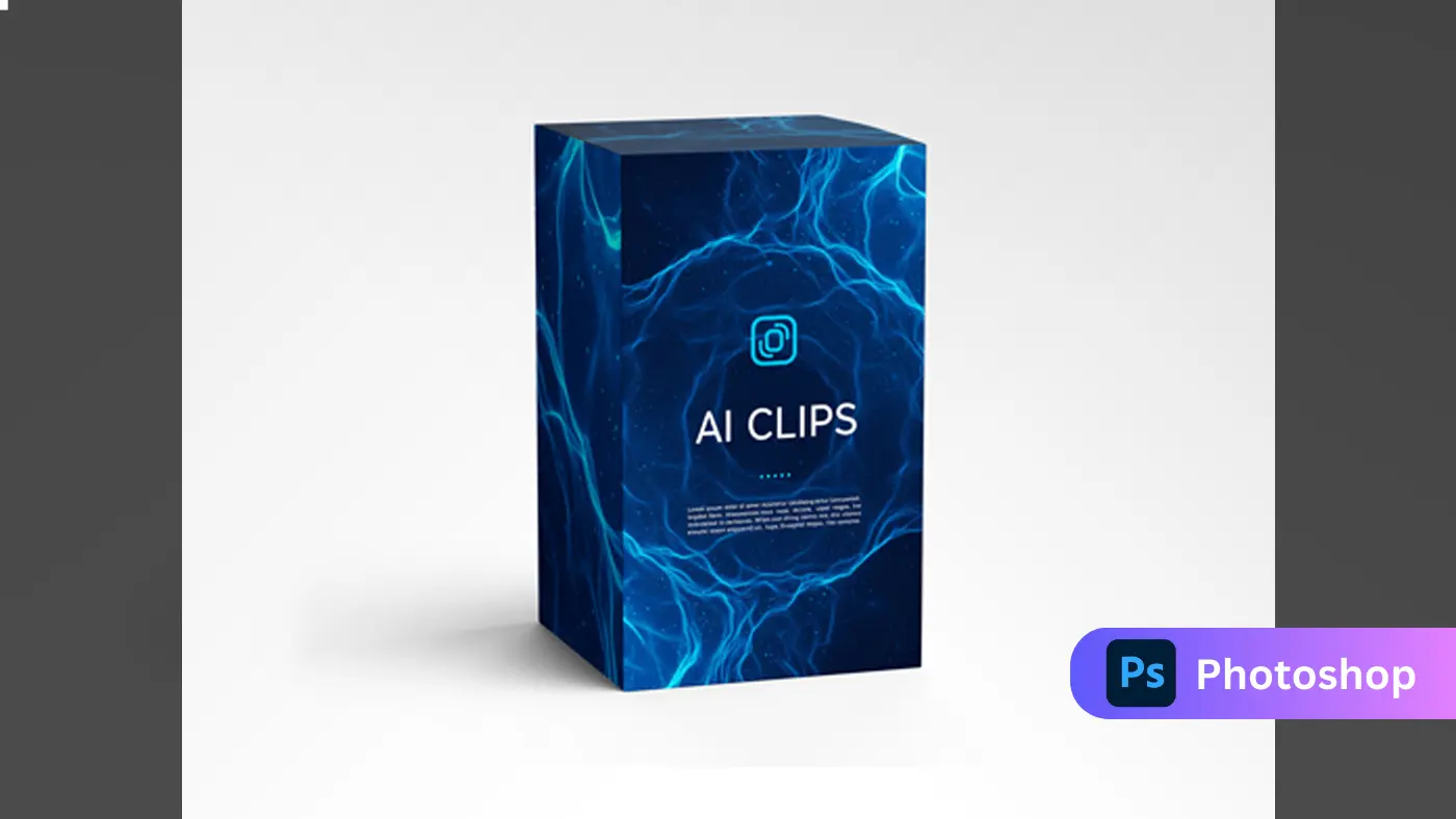 Electric Blue Abstract Box Mockup
