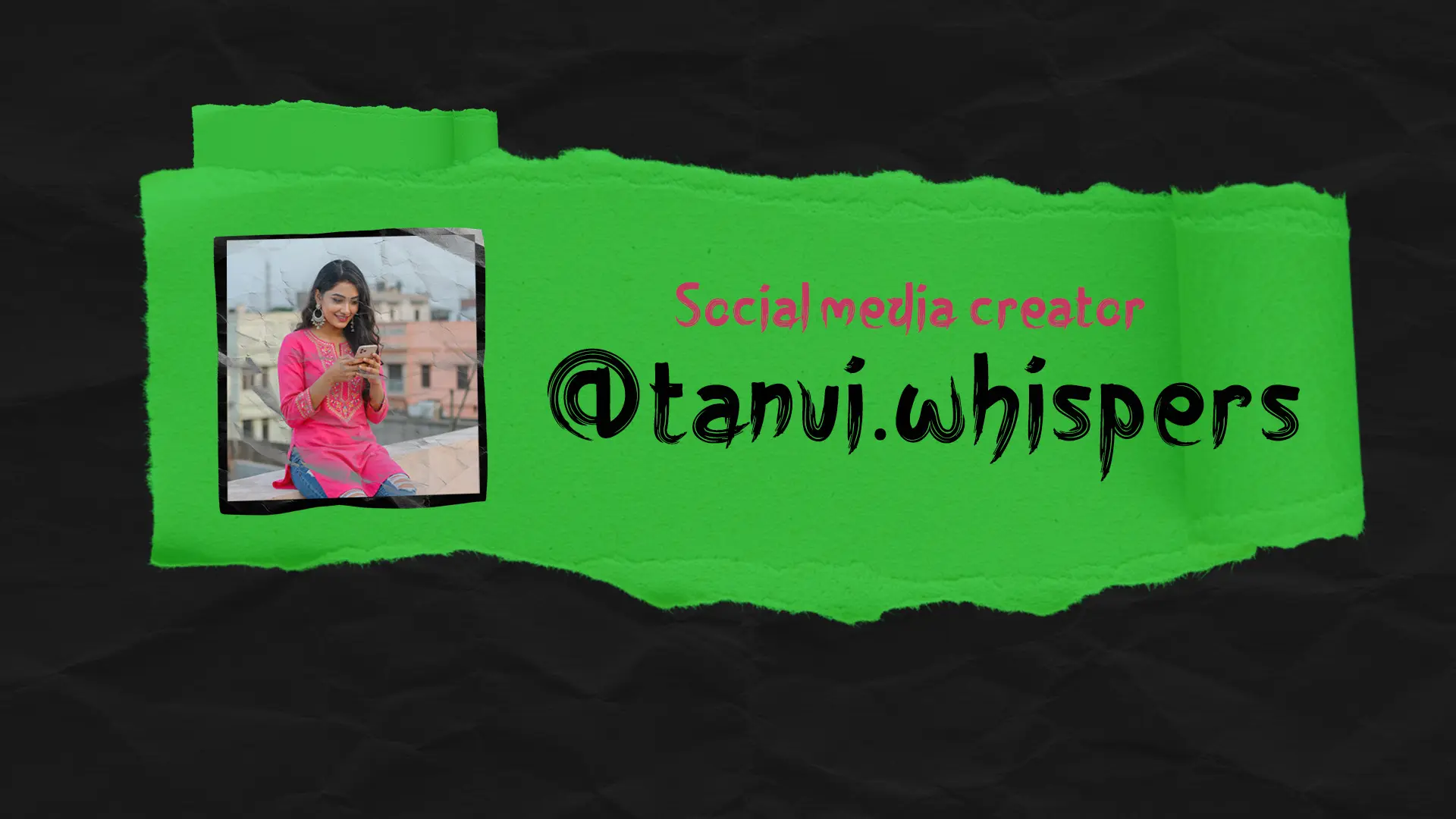 Ripped Paper Neon Style Social Media Creator Template