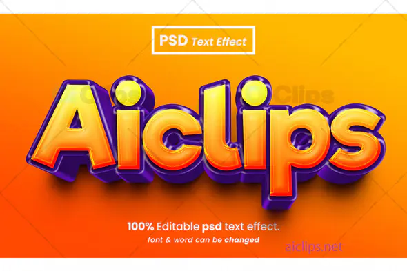 Vibrant Neon 3D Text Effect PSD