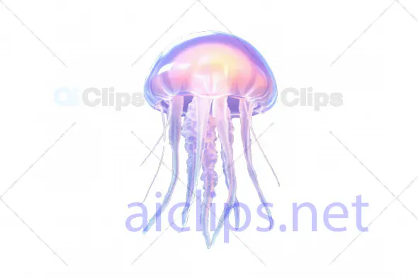 Elegant 3D Jellyfish Illustration with Pastel Glow