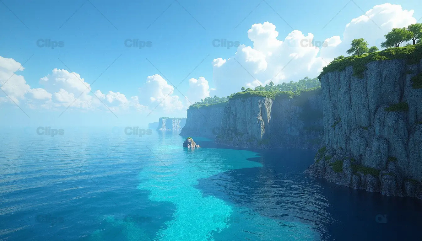 Idyllic Coastal Cliffs and Azure Waters