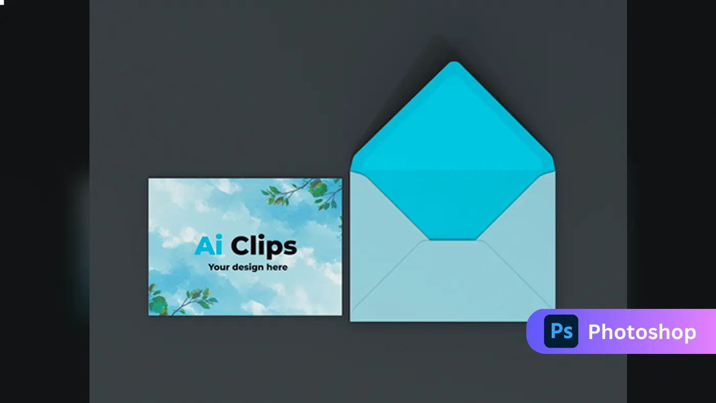 Business Card with Envelope Sky Leaf Theme