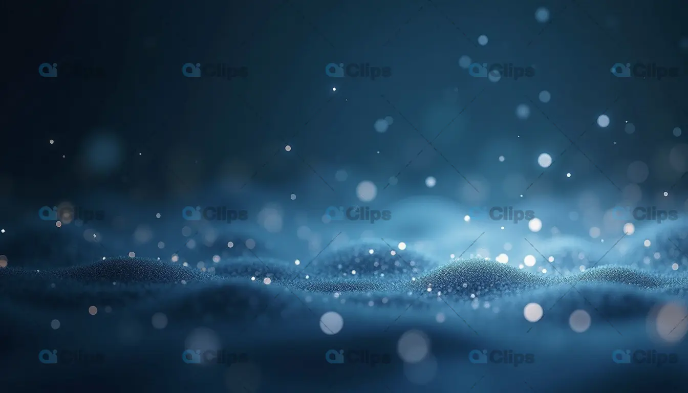 Blue Particle Landscape with Soft Glow