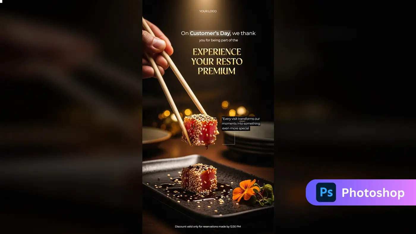 Gourmet Restaurant Customer Day Social Media Post