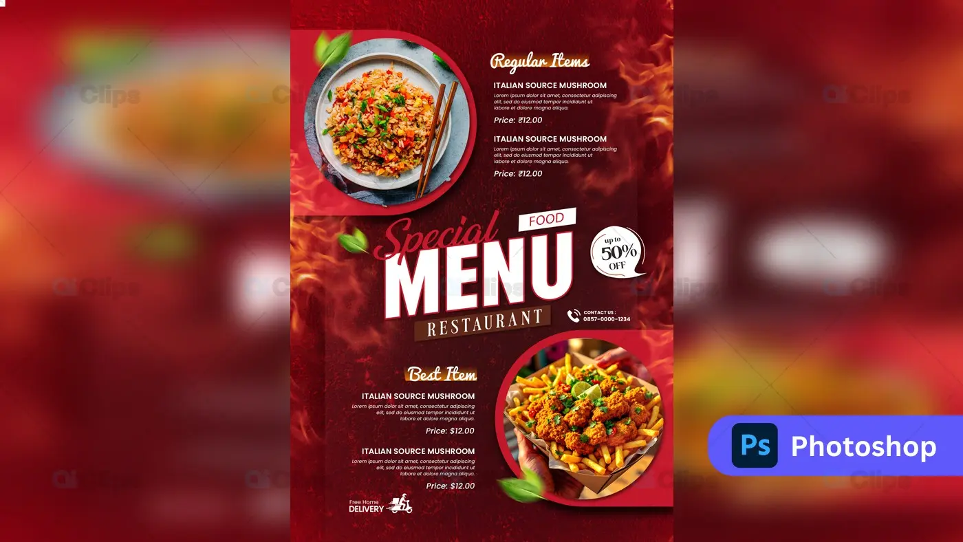 Special Food Menu PSD Template