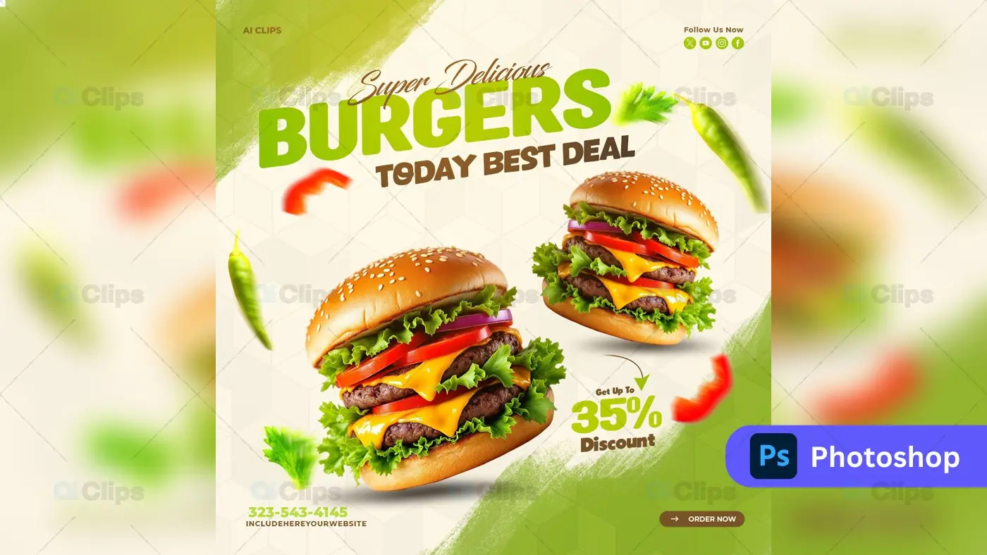 Burger Promo PSD Template