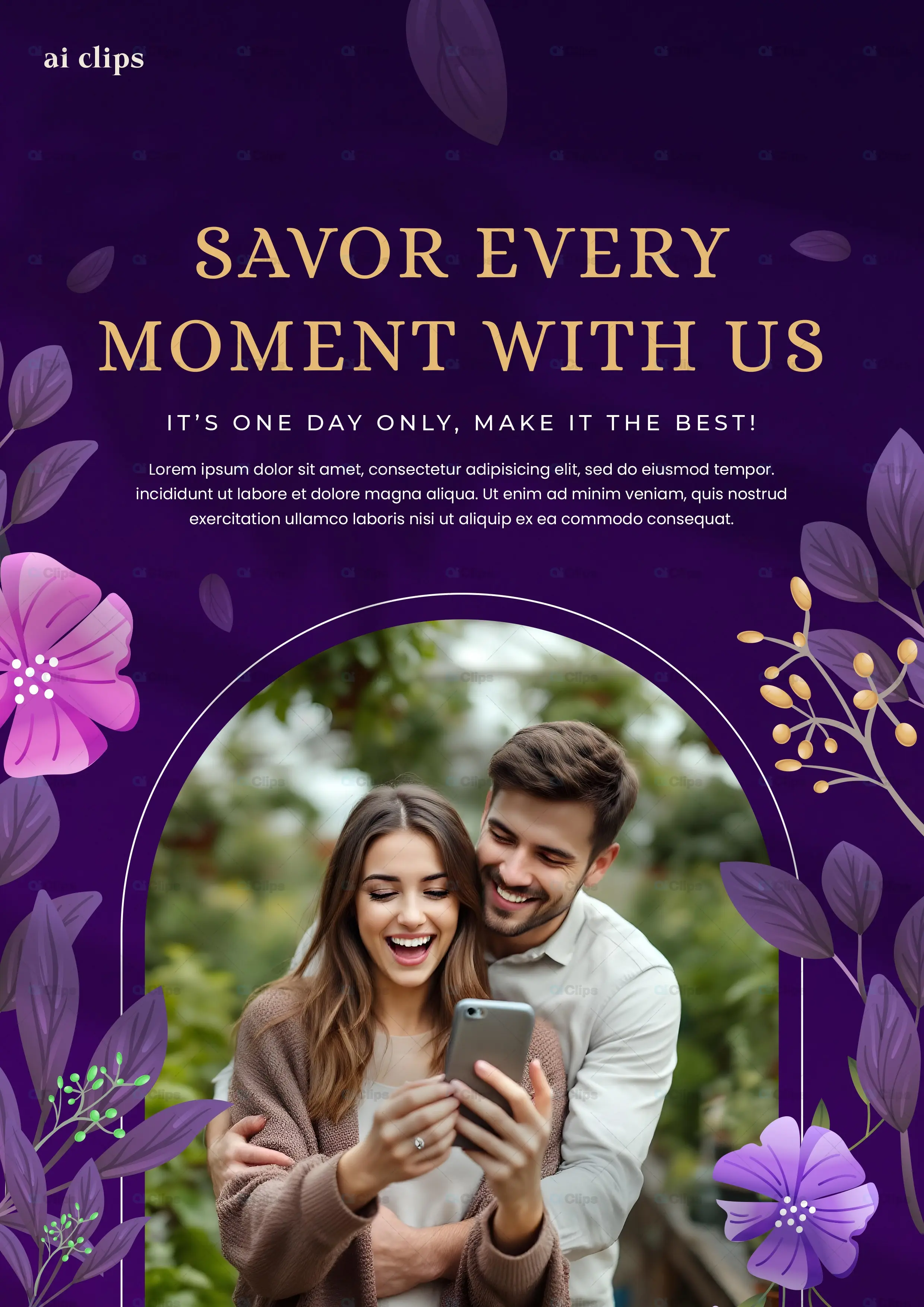 Modern Pre-Wedding Invitation PSD Template