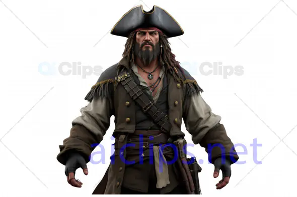Realistic 3D Model of a Battle-Ready Pirate Captain