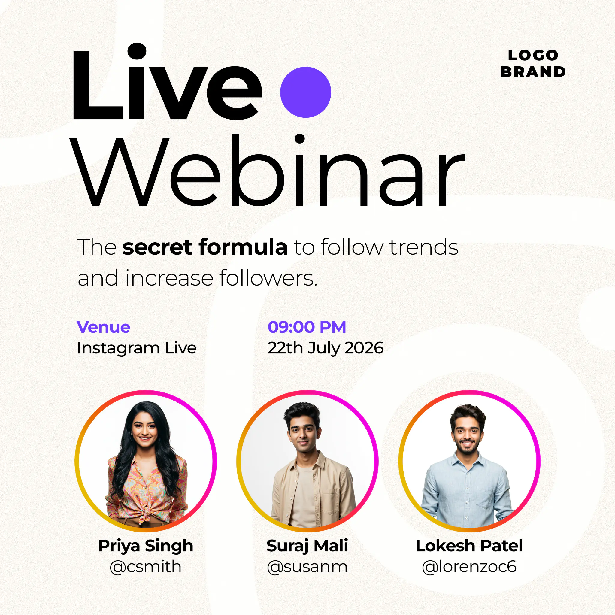 Instagram Live Webinar Promotional Template