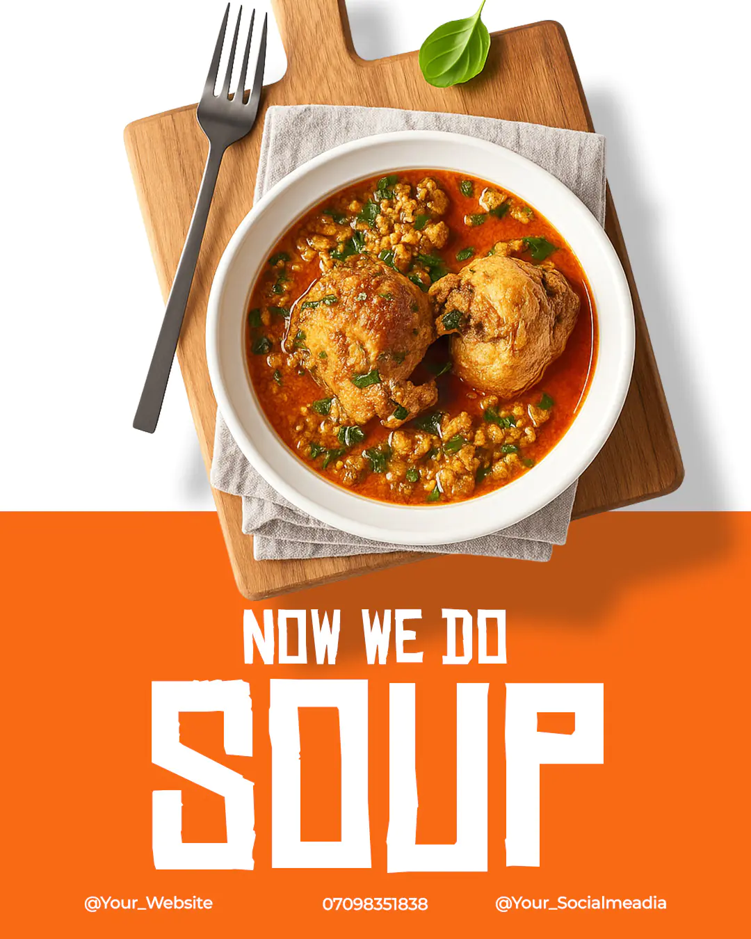 Soup Restaurant Social Media Ad Template