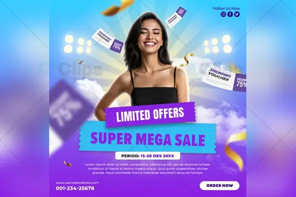 Super Mega Sale Promotional Banner
