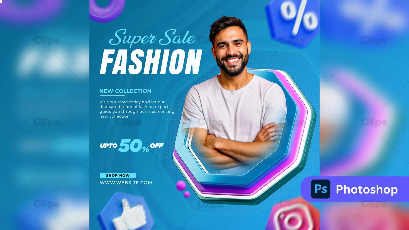 Fashion Super Sale Poster PSD