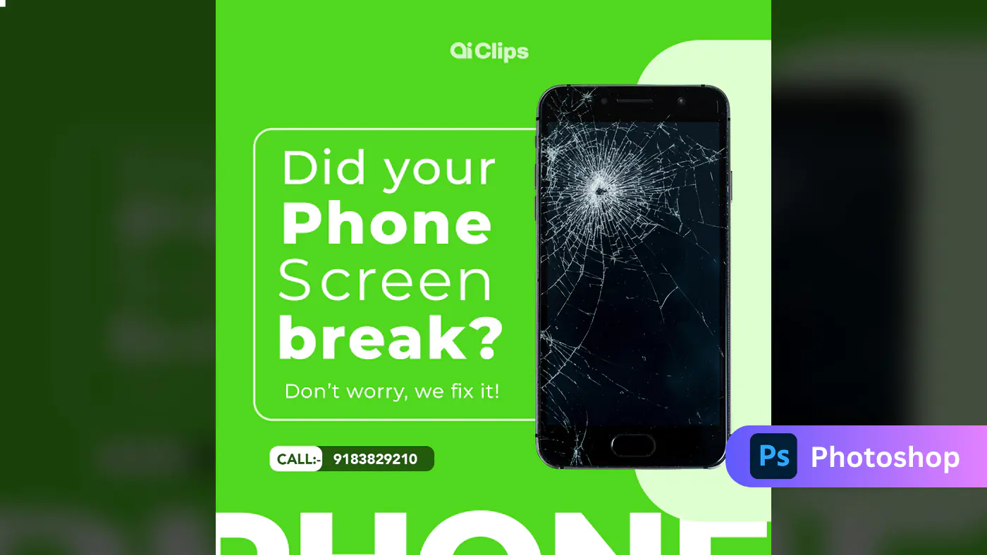 Enhanced Phone Screen Repair Service Ad Template