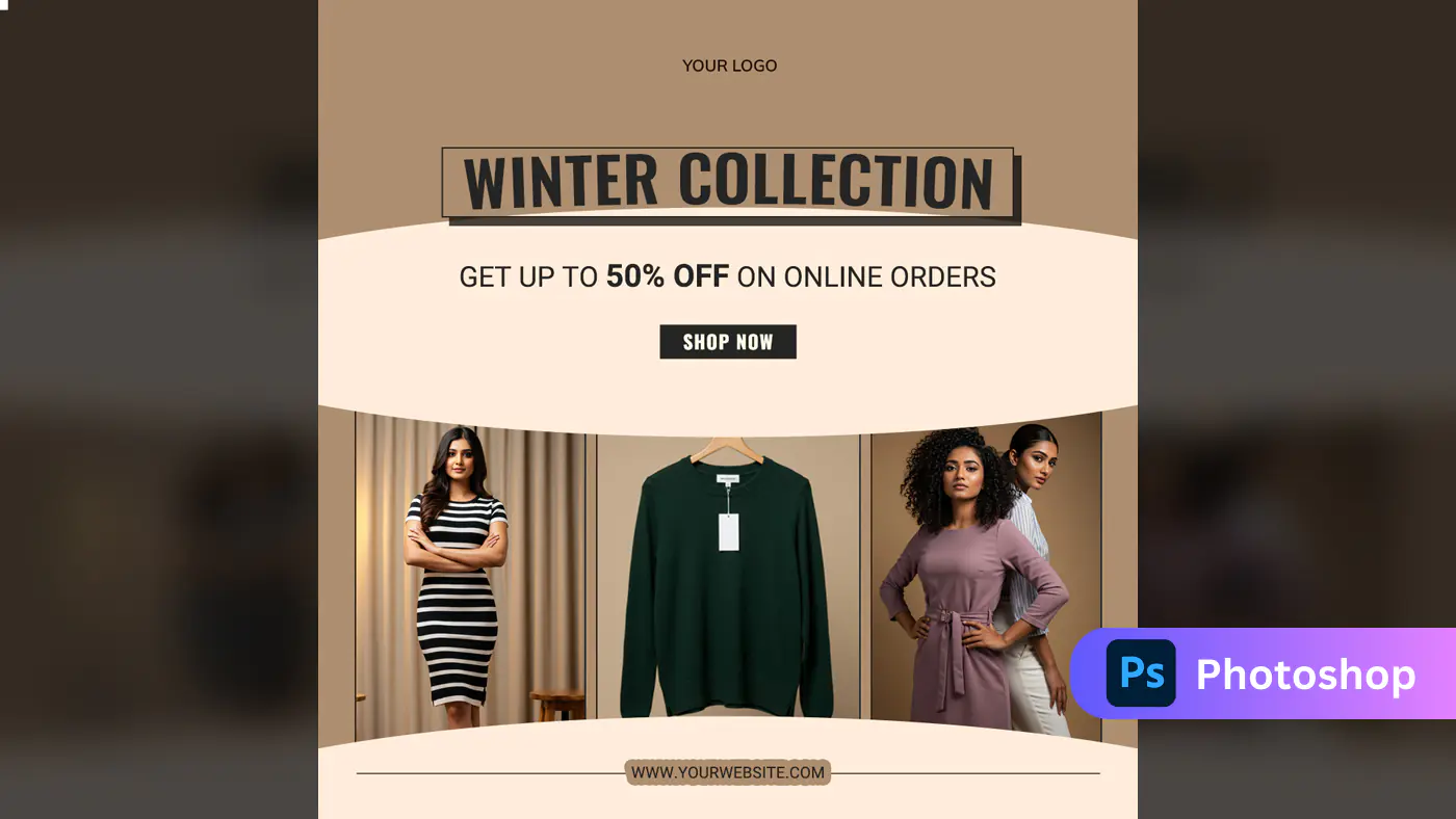 Elegant Winter Fashion Sale Template