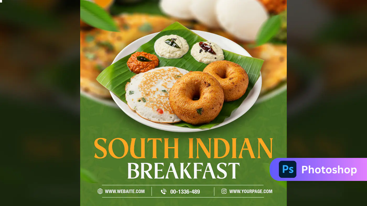 South Indian Breakfast Template Perfect for Restaurant Promotions