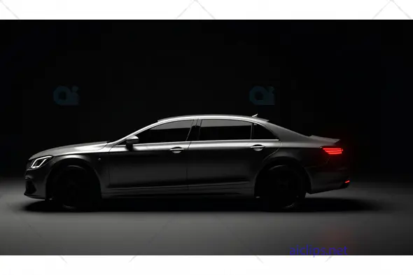 Sleek Luxury Car in Dramatic Lighting
