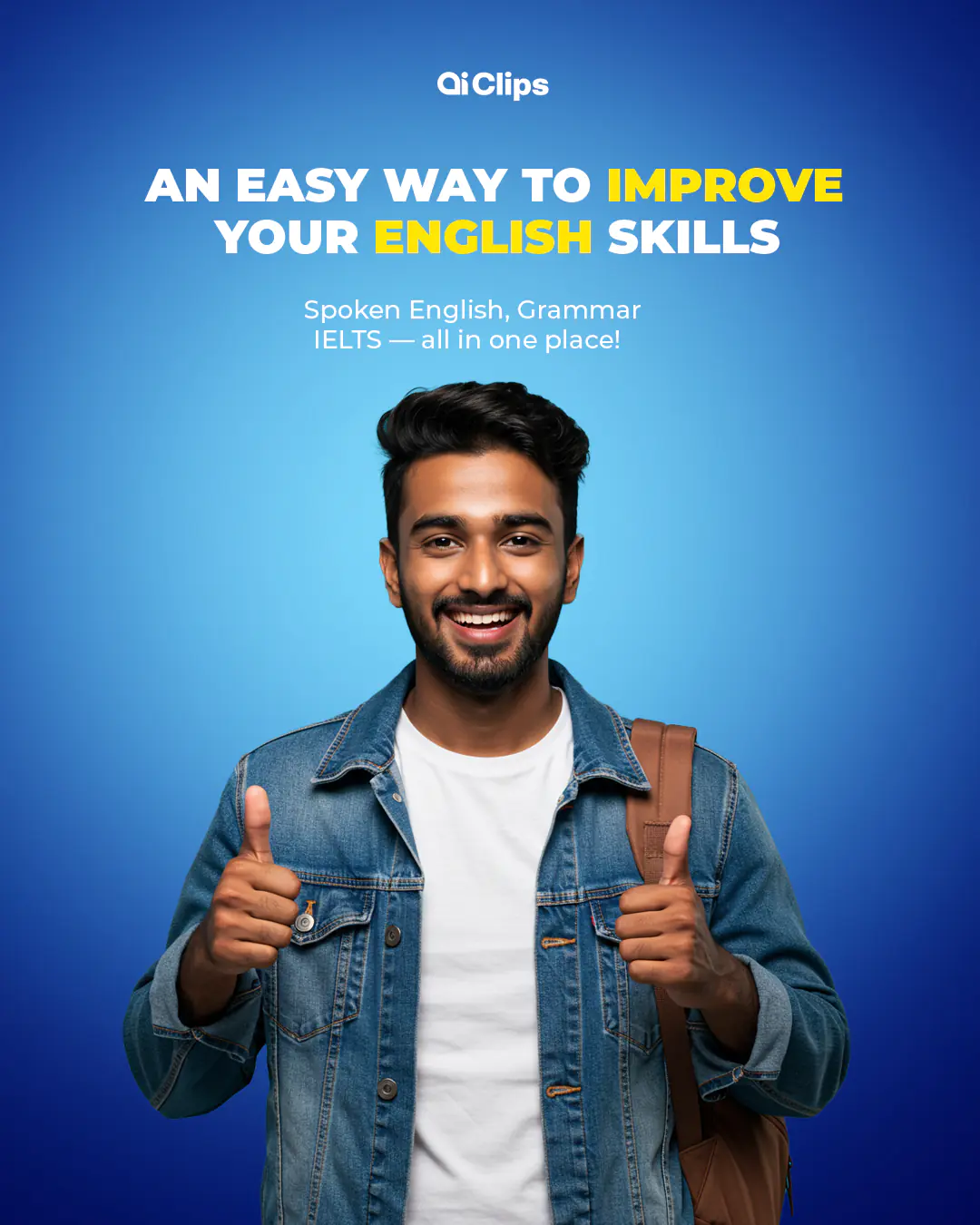 English Skills Improvement Banner PSD Template