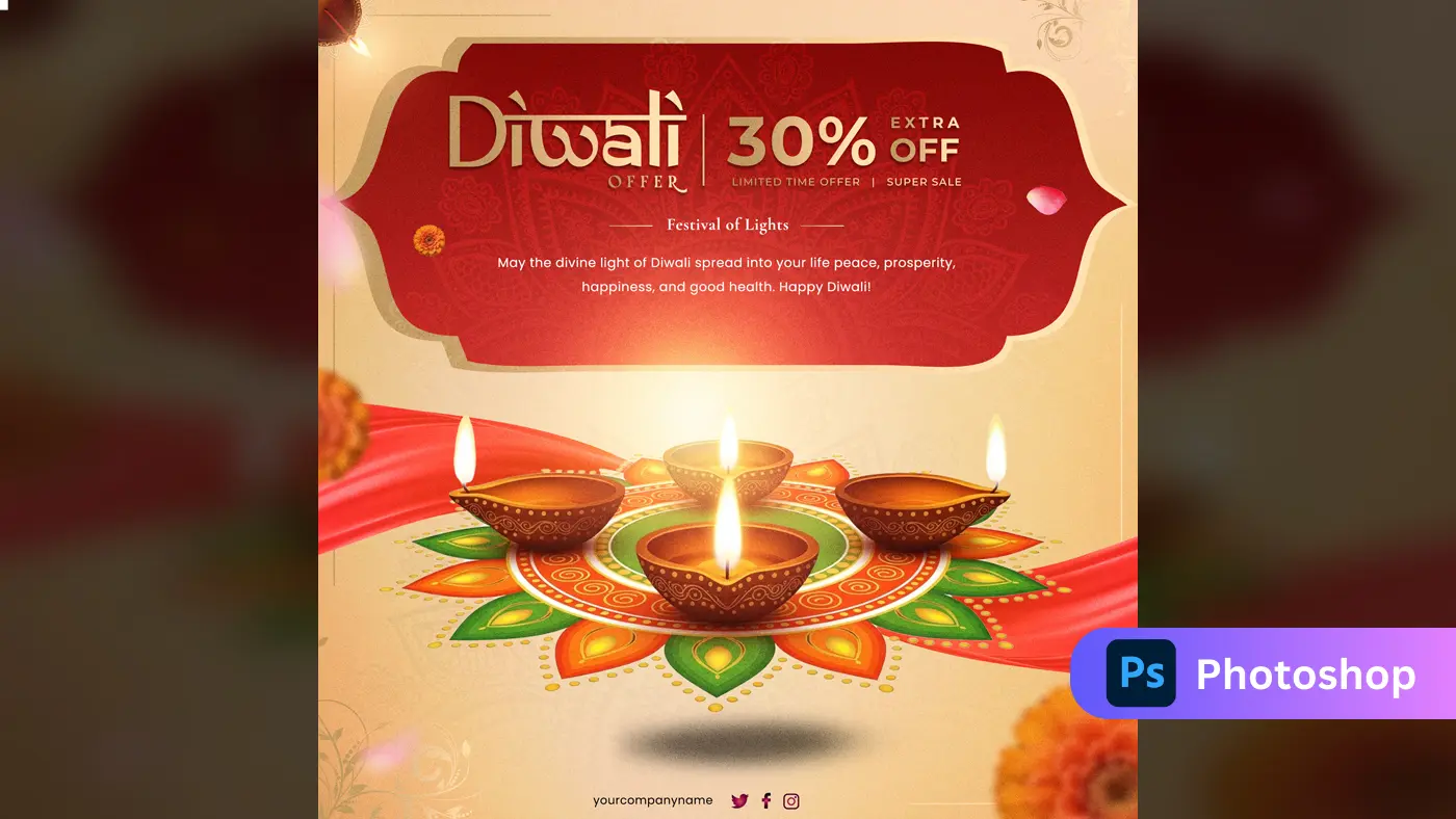 Festive Diwali Sale Ad Template