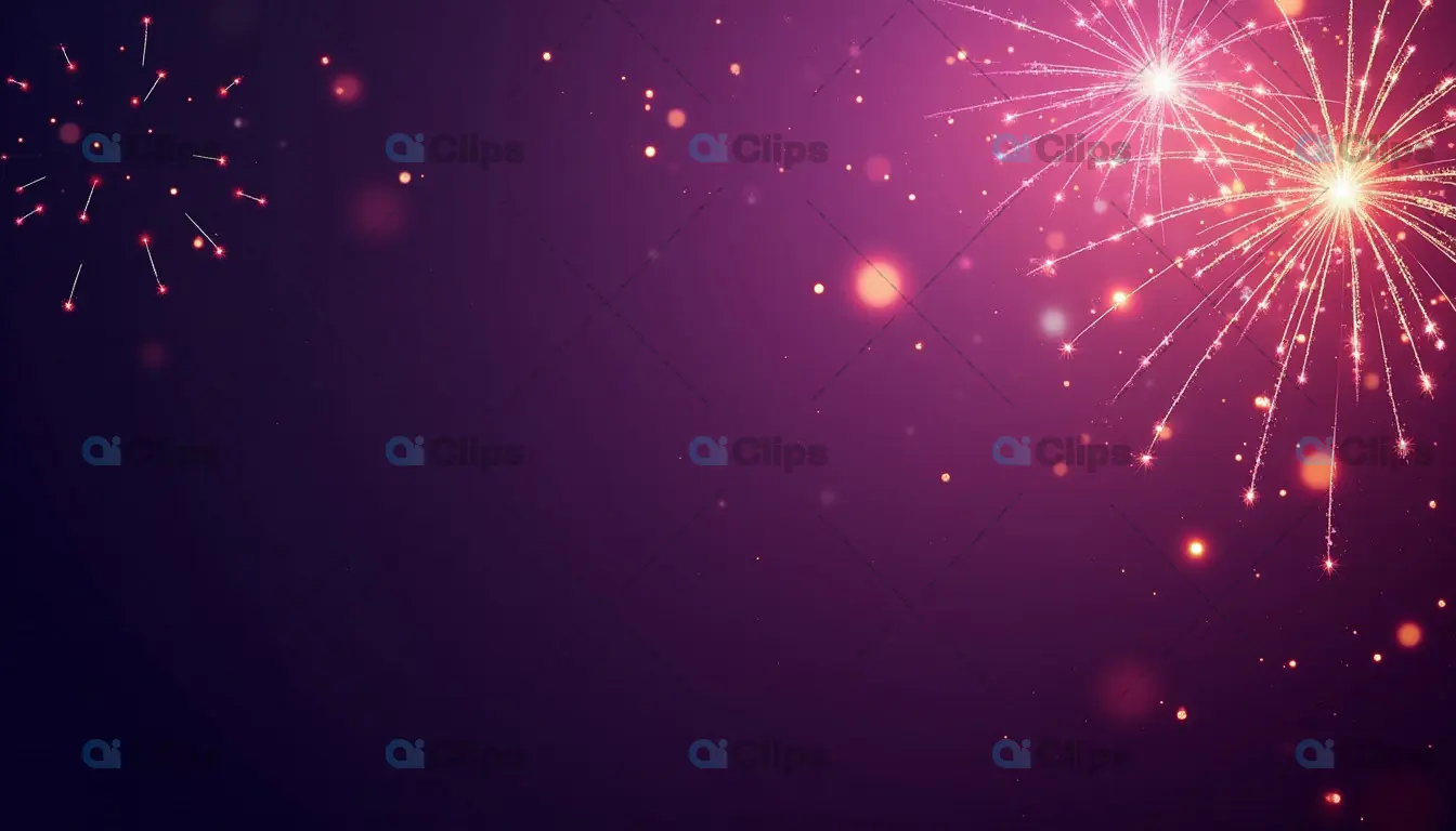 Fireworks on a Purple Background