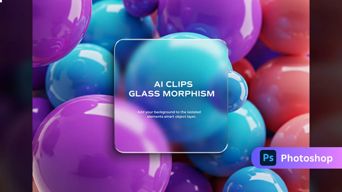 Glass Morphism Bubble UI Mockup