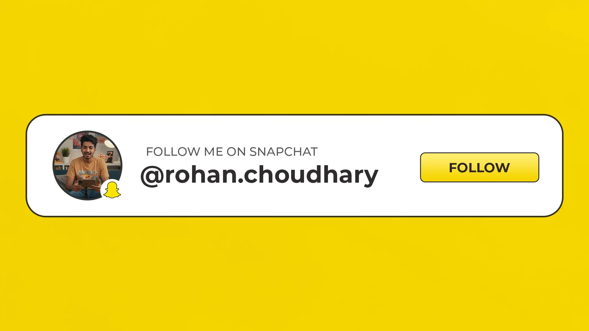 Snapchat Follow Template  Yellow Theme Social Banner