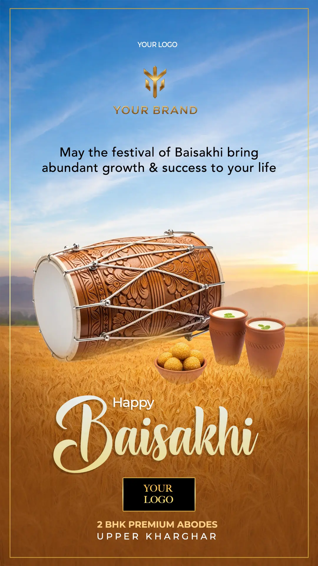 Festive Baisakhi Real Estate Ad Template