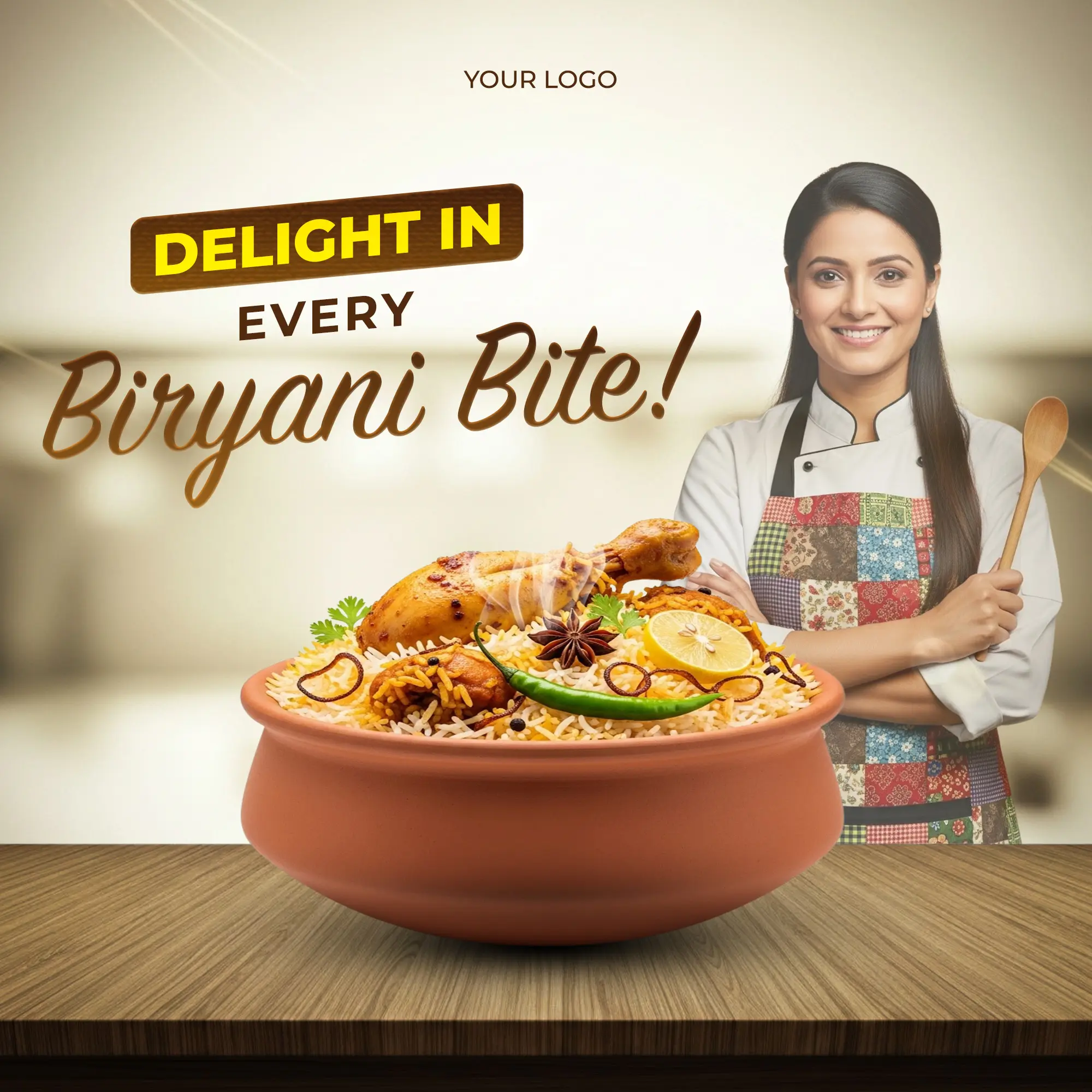 Indian Biryani Restaurant Advertisement Template