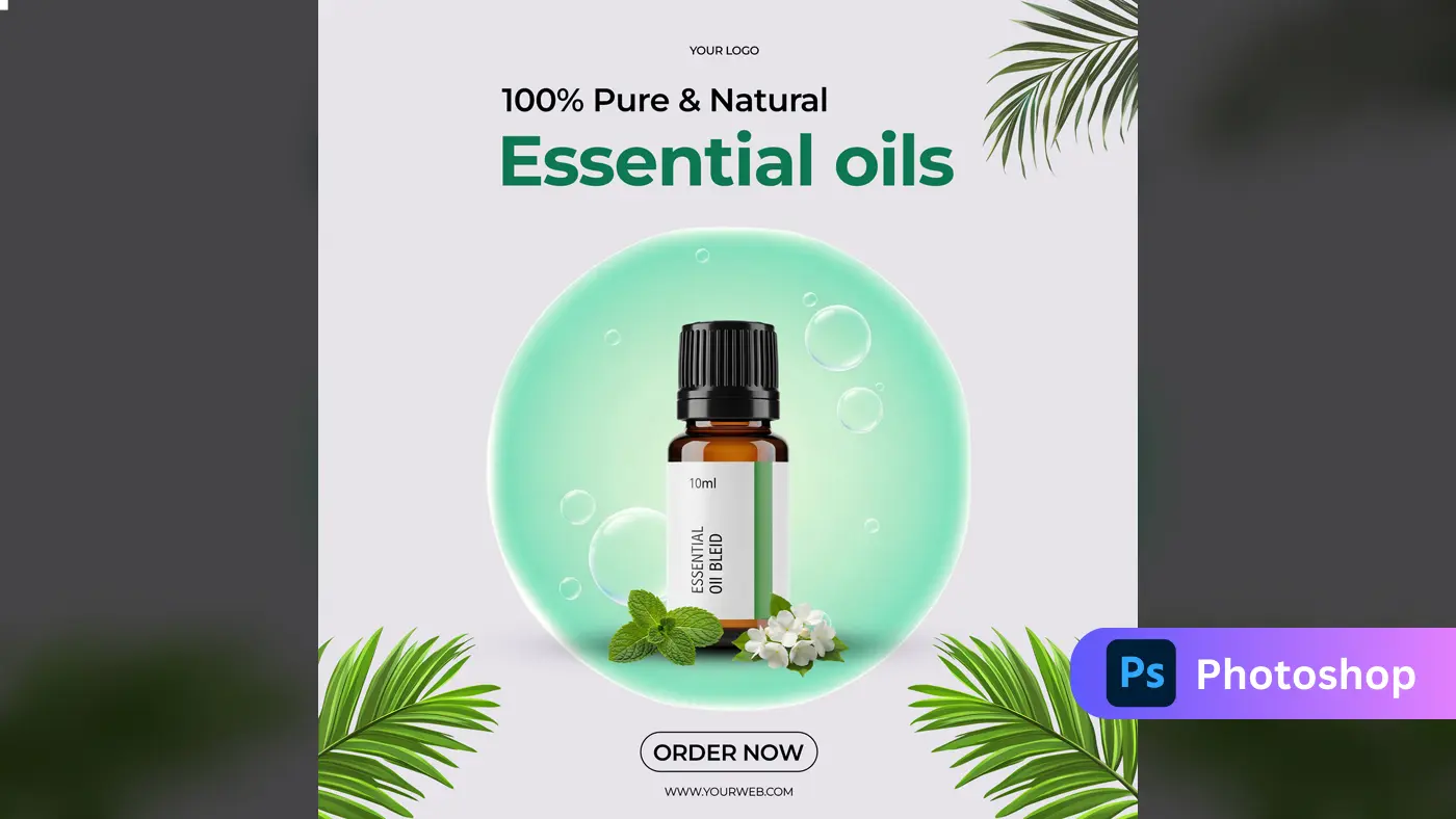 Organic Essential Oils Ad Template